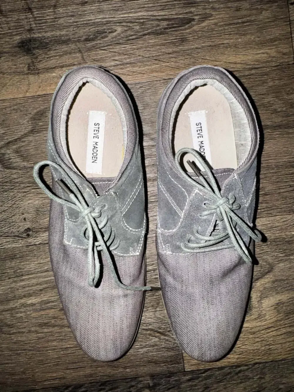 Steve Madden Stoker Gray‎ Canvas and Suede Oxford Shoes
